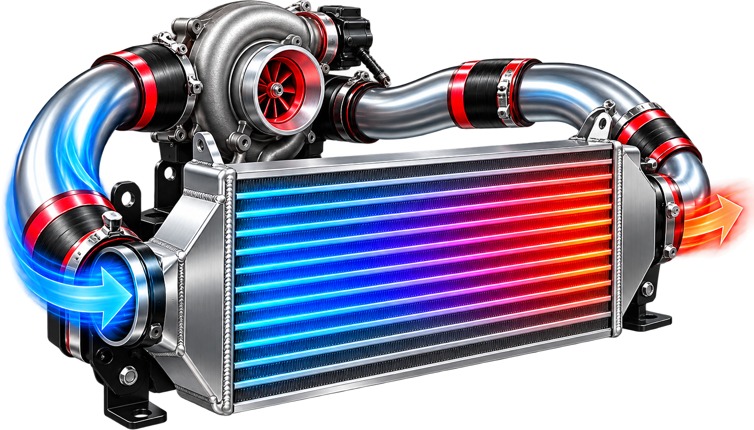 Turbo-Ladeluftkühler mit Luftstrom-Visualisierung